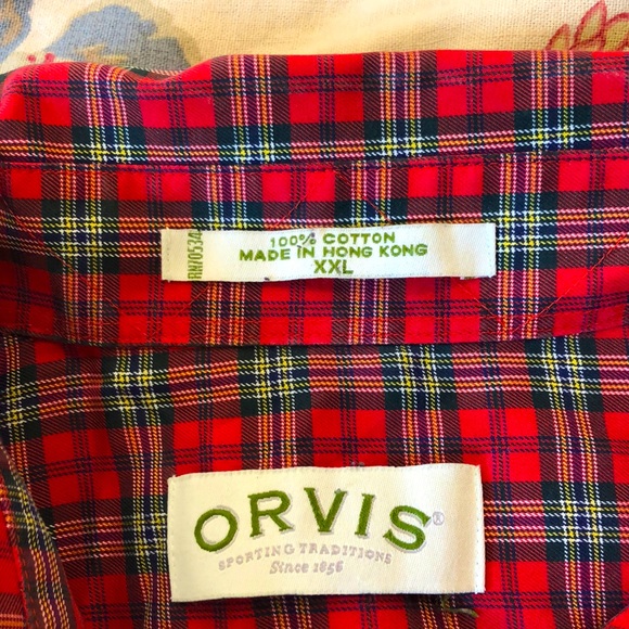 Vintage ORVIS Size XXL Lumberjack Plaid ButtonFront & Button Collar 100% Cotton - Picture 8 of 16